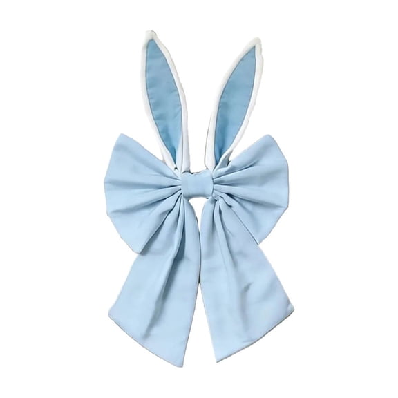 Easter Bunny Ear Decorative Bow Pendant, 7.8x15.7" Large Hanging Fabric Bow with Rabbit Ears for Wall, Door & Easter Party Decor