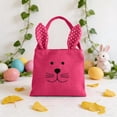 thumbnail image 1 of Easter Bunny Ear Tote Bag - Reusable Linen Gift Bag for Easter Gifts, Holiday Parties & Spring Celebrations - Decorative Packaging with Handles - Rose Red, 1 of 9