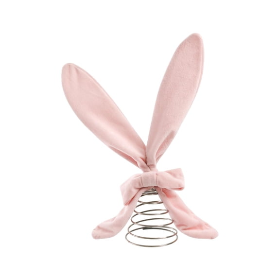 Easter Bunny Ear Tree Topper Decoration, 14" Cloth Rabbit Tree Oranament Spring-Base Topper for Easter Tree Styling & Gifts Decor