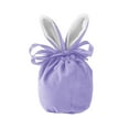 thumbnail image 1 of Easter Bunny Ear Velvet Gift Bag, 5.5x3.9in Drawstring Candy Bag Eggs Storage Pouch for Easter Decor & Party Favors, 1 of 6