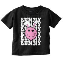 Easter Bunny Ears Heart Eyes Smile Youth T Shirt Tee Girls Infant Toddler Brisco Brands 6M