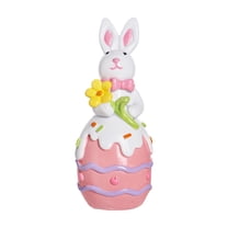 Easter Bunny Egg Decorations Handcrafted Rabbit Figurines Easter Bunny Figurines Durable Resin Spring Ornaments Easter Decor for Easter Day Wedding Tabletopper Home Accent