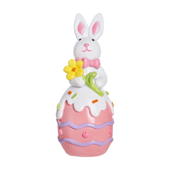 Easter Bunny Egg Decorations Handcrafted Rabbit Figurines Easter Bunny Figurines Durable Resin Spring Ornaments Easter Decor for Easter Day Wedding Tabletopper Home Accent