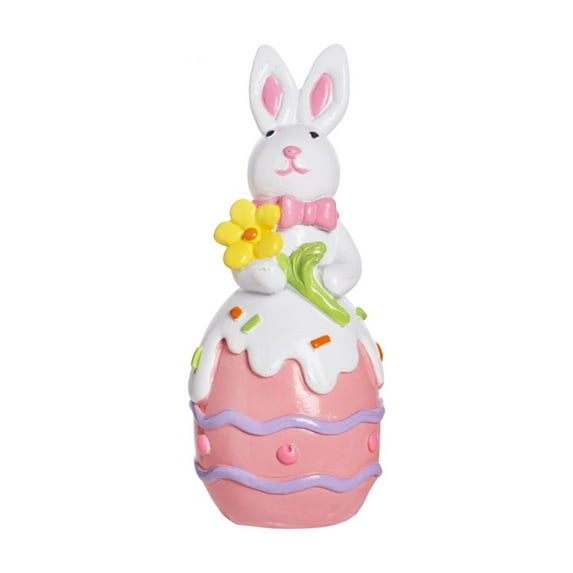 Easter Bunny Egg Decorations Handcrafted Rabbit Figurines Easter Bunny Figurines Durable Resin Spring Ornaments Easter Decor for Easter Day Wedding Tabletopper Home Accent