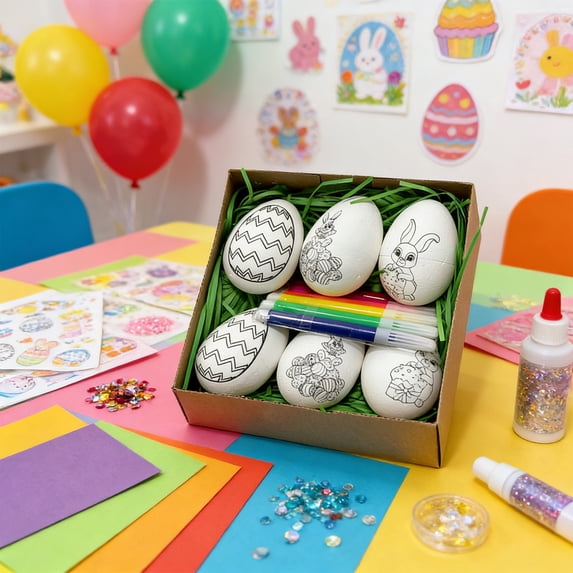 Easter Bunny & Egg Fillable Egg-Shaped Candy Box – 5.1" Plastic Easter Eggs Gift Box with Bunny Design | Easter Decorations for Egg Hunts, Baskets & Party Favors