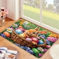 thumbnail image 1 of Easter Bunny & Egg Flannel Non-Slip Rug, Washable Farmhouse Mat for Kitchen Laundry Room Bathroom Decor, 1 of 15