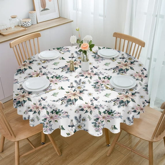 Easter Bunny Egg Green Polka Dots Round Table Cloth Waterproof Wedding Holiday Tablecloth Coffee Table Decor Table Cover