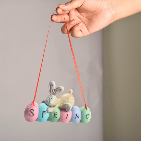 Easter Bunny Egg Hanging Ornament Acrylic Cut Craft Easter Egg Decoration Colorful Hanging Tree Ornament Party Home Garden Tree Decor Spring Holiday Party Indoor Outdoor Decor (1Pcs)