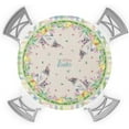 thumbnail image 1 of Easter Bunny Egg Kitchen Table Cover with Elastic Edge,Spring Floral Waterproof Fitted Tablecloth for Round Table,Duck Retro Linen Circle Table Covers for Picnic Party 45-52in, 1 of 6