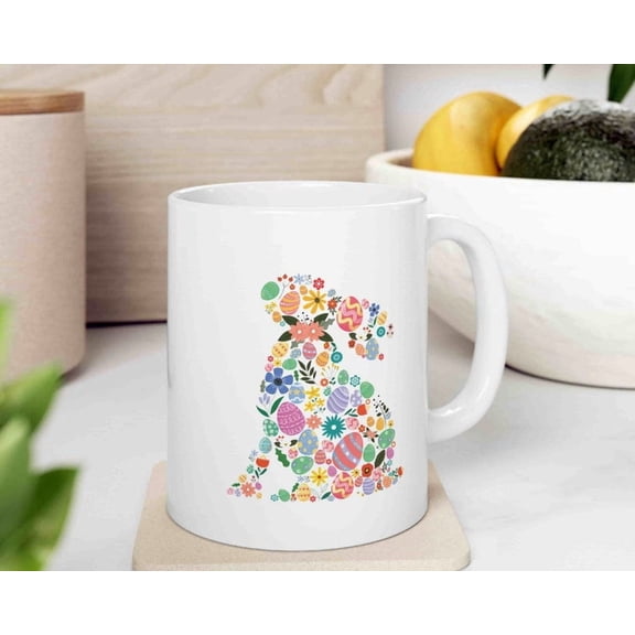 Easter Bunny Egg Mug 11oz Ceramic Tea Cup for Coffee and Chocolate LoverS1 Happy Easter Gift for Her Adorable RabbI1Up for Easter Basket