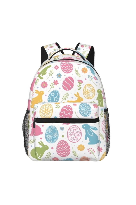Easter Bunny Egg Pattern Backpack Lightweight Rucksack Travel Bag for Men and Women