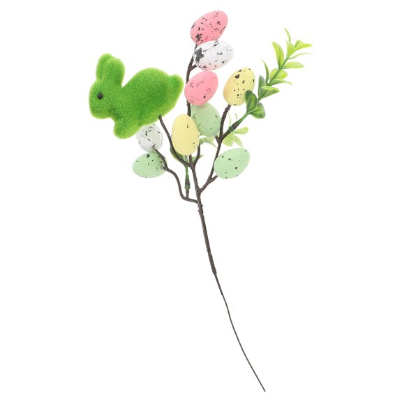 Easter Bunny Foam Picks with Green Speckled Accents for Spring Floral Decorations and Home Decor Accents
