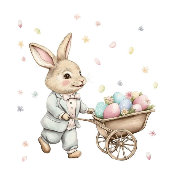 Easter Bunny Egg Wall Sticker Pvc 30X30Cm Spring Holiday Adhesive Decoration