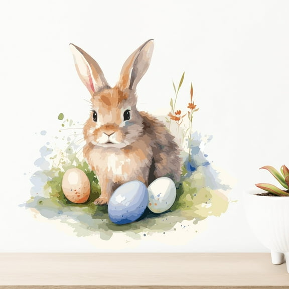 Easter Bunny Egg Wall Stickers, Easter Window Clings, Wall Decals Decoration for Room Home Door Office Classroom Party Decor