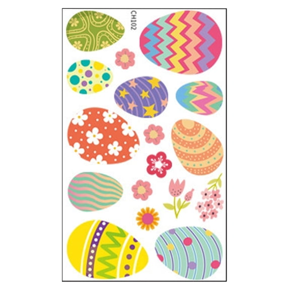 Easter Bunny Egg Wall Stickers, Removable Window Decals, Spring Holiday Decor