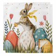thumbnail image 1 of Easter Bunny Eggs Cloth Napkins, Spring Tulip Daisy Flowers Leaves Country Washable and Reusable Dinner Napkins Set of 2, Table Napkin for Kitchen Party Birthday Wedding Hotel Housewarming 20"x20", 1 of 9