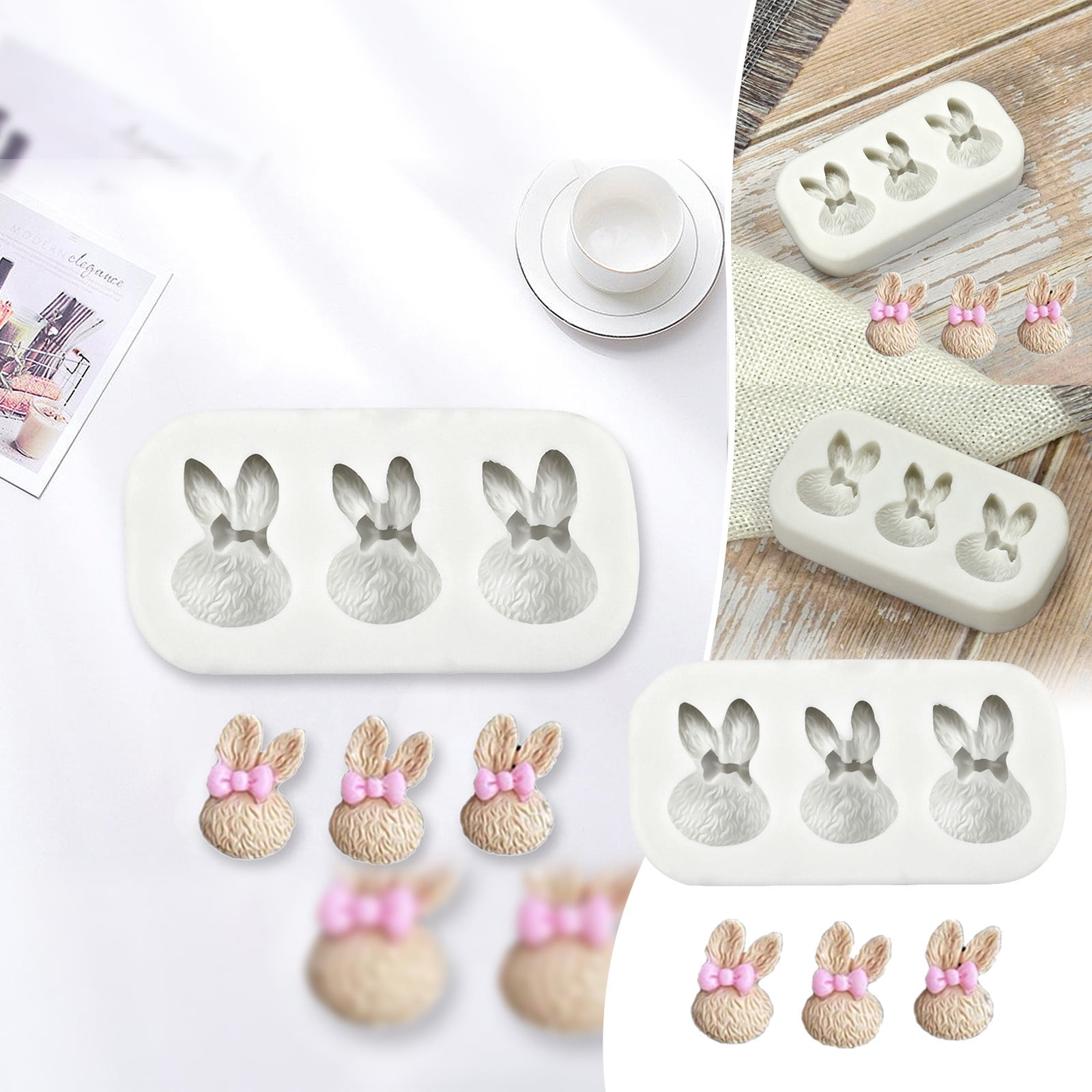 Easter Bunny Eggs DIY Chocolate Cake Baking Tool Silicone Happy