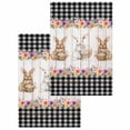 thumbnail image 1 of Easter Bunny Eggs Kitchen Dish Towels for Drying Dishes Set of 2, Spring Flowers Rabbits Farmhouse Buffalo Plaid Waffle Weave Microfiber Hand Tea Bathroom Towels Quick Dry & Absorbent Towel 15.7x23.6, 1 of 7