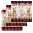 thumbnail image 1 of Easter Bunny Eggs Kitchen Dish Towels for Drying Dishes Set of 3, Spring Flowers Rabbits Retro Red Black Plaid Waffle Weave Microfiber Hand Tea Bathroom Towels Quick Dry & Absorbent Towel 12x12, 1 of 7