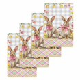 thumbnail image 1 of Easter Bunny Eggs Kitchen Dish Towels for Drying Dishes Set of 4, Spring Tulips Rustic Rabbits Grey Plaid Waffle Weave Microfiber Hand Tea Bathroom Towels Quick Dry & Absorbent Towel 15.7x23.6, 1 of 7
