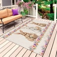 thumbnail image 1 of Easter Bunny Eggs Outdoor Rug 4x6 Ft, Non Slip Washable Area Rug, Spring Flowers Rabbits Plants Retro Beige Patio Rugs Carpet Runner, Large Floor Mat for Indoor/Outdoor Deck Porch Camping, 1 of 8