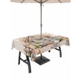 thumbnail image 1 of Easter Bunny Eggs Outdoor Tablecloth - 52x70 Inch Rectangle Dining Table Cover, Spring Pink Flowers Country Cabin Beige Waterproof Outdoor Table Cloth with Umbrella Hole & Zipper for Picnic/Patio, 1 of 7