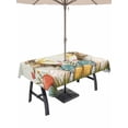 thumbnail image 1 of Easter Bunny Eggs Outdoor Tablecloth - 60x102 Inch Rectangle Dining Table Cover, Spring Tulip Daisy Flowers Leaves Pastoral Waterproof Outdoor Table Cloth with Umbrella Hole & Zipper for Picnic/Patio, 1 of 7