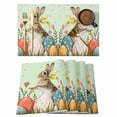 thumbnail image 1 of Easter Bunny Eggs Placemats Set of 8 Spring Tulip Flowers Leaves Rustic Green Place Mats Indoor Wipeable Table Mats Washable Dining Table Placemats for Kitchen Holiday Party Home Decor 13x19 Inch, 1 of 9