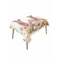 thumbnail image 1 of Easter Bunny Eggs Rectangle Tablecloth, Spring Tulips Rustic Rabbits Colorful Plaid Waterproof & StainResistant Tablecloth, Washable Oil-proof Table Cover for Dining/Party/Wedding/Buffet 52x70 In, 1 of 9