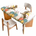 thumbnail image 1 of Easter Bunny Eggs Table Cloths for 6 Foot Rectangle Tables, Spring Tulip Daisy Flowers Leaves Country Patio Waterproof Elastic Fitted Tablecloths, Washable Rectangular Table Cover for Camping, 1 of 8