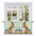 thumbnail image 1 of Easter Bunny Eggs Tier Curtains 36 Inch Length, Spring Tulip Flowers Leaves Rustic Green Cafe Short Curtains for Bathroom Over Sink, Small Kitchen Curtain Light Filtering Drapes 2 Panels 27.5"Wx36"L, 1 of 8