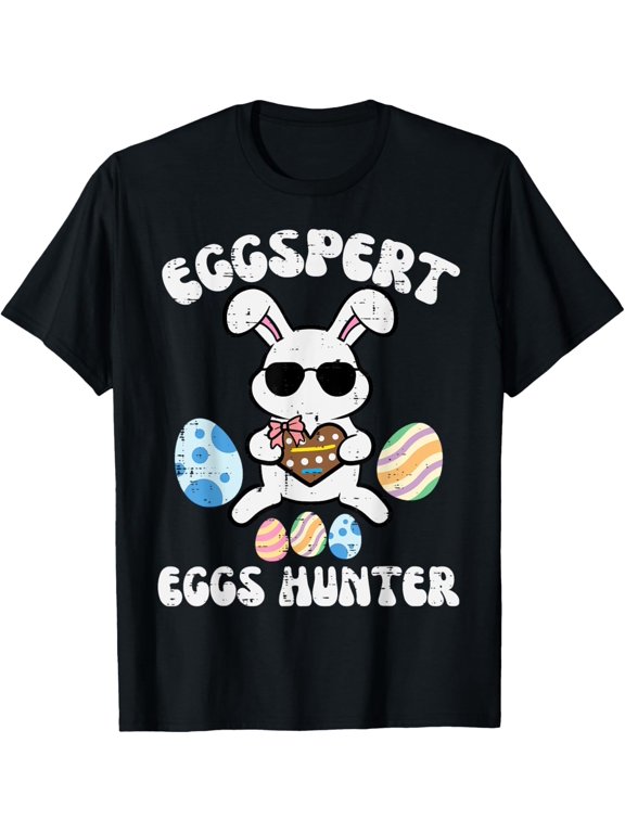Easter Bunny Eggspert Egg Hunter Cute Hunting Boys Girls Kid T-Shirt men and women can wear, black, white, gifts
