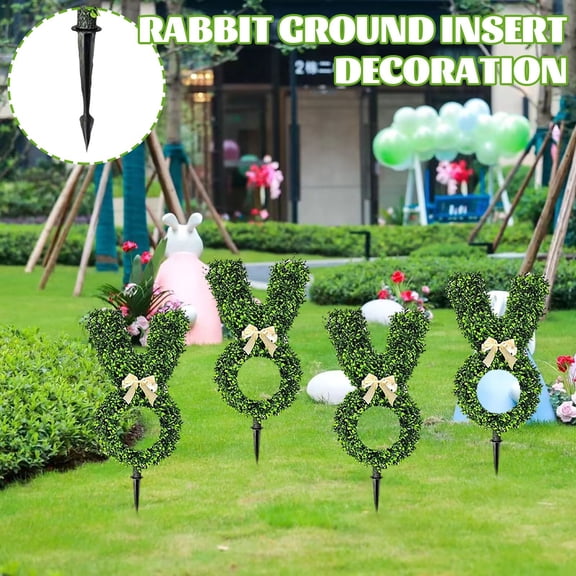 Easter Bunny Fake Plants Garden Stakes Outdoor Decorations, Exquisite Artificial Bunny Topiary Tree, Weather UV Artificial Tree Rabbit Topiary, Patio & Easter Egg Hunt Displays