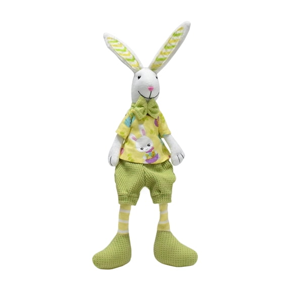 Easter Bunny Figure Hanging Leg Decoration Fabric Rabbit Shelf Sitter Tabletop Ornament Spring Holiday Home Display