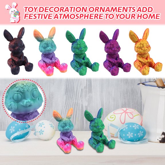 Easter Bunny Figurine, Articulated Joints Holiday Ornament, Creative Decorative Accent For Home, Flexible Positioning Decorative Item, Festive Decoration For Easter Celebrations