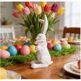 thumbnail image 1 of Easter Bunny Figurine Cartoon Cute Mother & Child Rabbit Desk Display Ornament Cute Rabbit Mom Holding a Little Rabbits Resin Easter Statue for Home and Office Tabletop Decor Supplies - (B), 1 of 9