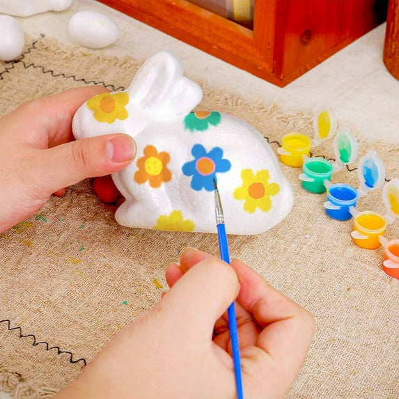 Easter Bunny Figurine Craft Kit - 15ml Tabletopper Ornaments with Paint and Pen for Kids, DIY Easter Egg Decorating, Fun Spring Crafting, Home or Party Decor