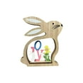 thumbnail image 1 of Easter Bunny Figurine Easter Decoration Solid Wood Craft Rabbit Decor, Tabletop Statue for Living Room, Indoor Home, Spring Holiday Office, Mantle Display, 1 of 5
