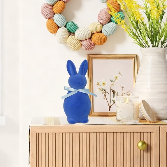 Easter Bunny Figurine, Foam Decorative Ornament For Desktop Sideboard Garden Patio Display, Festive Spring Accent For Home Holiday Decoration