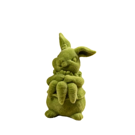 Easter Bunny Figurine Set – Hand-Painted Holiday Decorations for Indoor & Covered Outdoor Use, Resin/Wood/Ceramic Bunny Ornaments for Spring Display