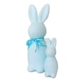 thumbnail image 1 of Easter Bunny Figurines Decor 2PCS 8.66 and 4.73 Inch with Bow Ties, Flocked Rabbit Centerpiece for Spring Table, Indoor Home and Office Shelf Decorations, Easter Party and Seasonal Gift Idea, 1 of 5