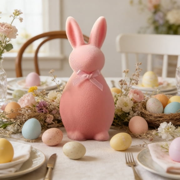 Easter Bunny Figurines Foam Desktop Home Decoration Easter Ornaments Spring Holiday Table Display Living Room Garden Patio Party Decor Gift Accent Collectible Home Set