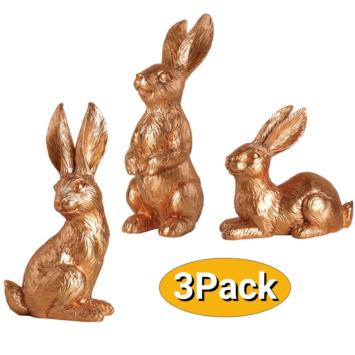 Easter Bunny Figurines Rustic Bunny Table Décor Resin Rabbit Statue ...