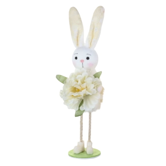 Easter Bunny Figurines with Standing Legs, Pastel Plush Shelf Sitter Bunny - Long Legs Rabbit Ornaments for Tabletop, Window Sill, Home Party & Spring Decor