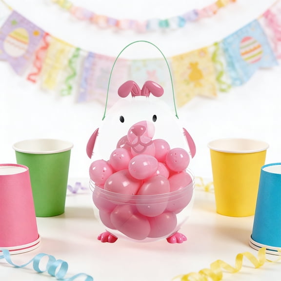 Easter Bunny Fillable Egg Set, Egg Shaped Candy Gift Box, Openable Bunny Egg Container, Festive Supply for Easter Party Kids Egg Hunt Gift Decoration