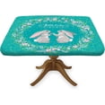 thumbnail image 1 of Easter Bunny Fitted Square Tablecloths, Happy Easter with Hare Rabbit Waterproof Wipe Clean Table Cloth, Great for Home Kitchen/Parties/Holiday Dinner Use, Fit 34'''' x 34''''Square Table, Green, 1 of 6