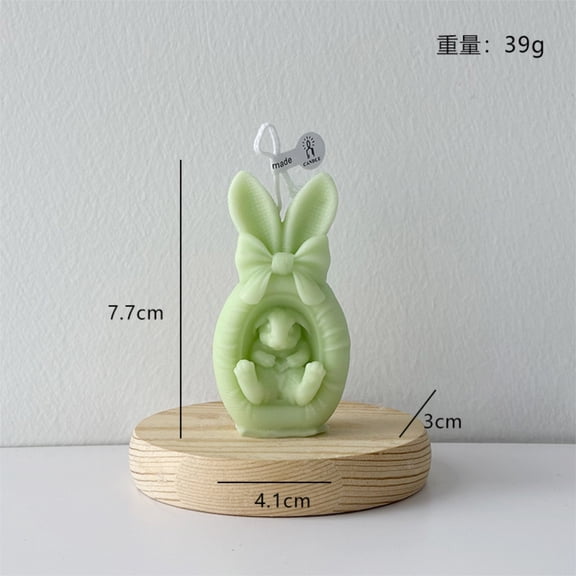 Easter Bunny Flameless Candle,Real Wax Carved LED Candle,Scented 3 Color Bunny Shape Flame Candle Set for Home Living Room Bedroom Party Decoration Centerpiece Table Home Decor