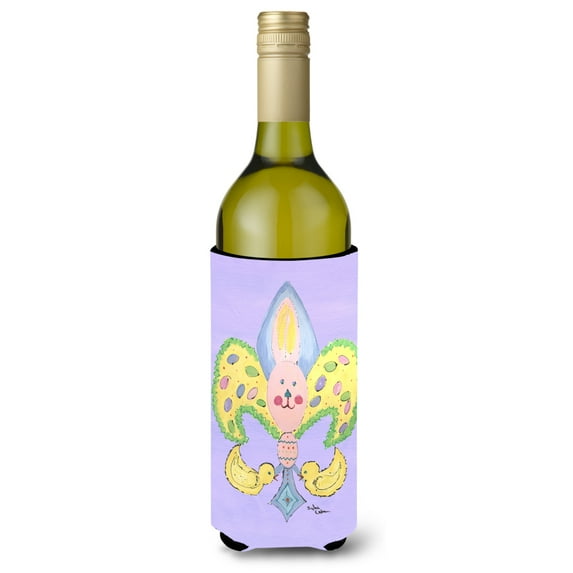 Easter Bunny Fleur de lis Wine Bottle Hugger