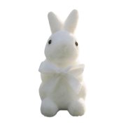 Easter Bunny Flocked Bunny Figurines Colorful Flocked Rabbit Statues Tabletop For Home Living Room Farmhouse