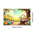 thumbnail image 1 of Easter Bunny Floral Egg Backdrop Decorative Photo Banner Spring Photography Props Celebrations Kid's Party Easter Decorations Event Decor, 1 of 7